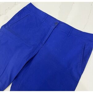 Chico's Cropped Ankle Pants‎ Womens 12 Blue Preppy Stretch Minimalist Vacation